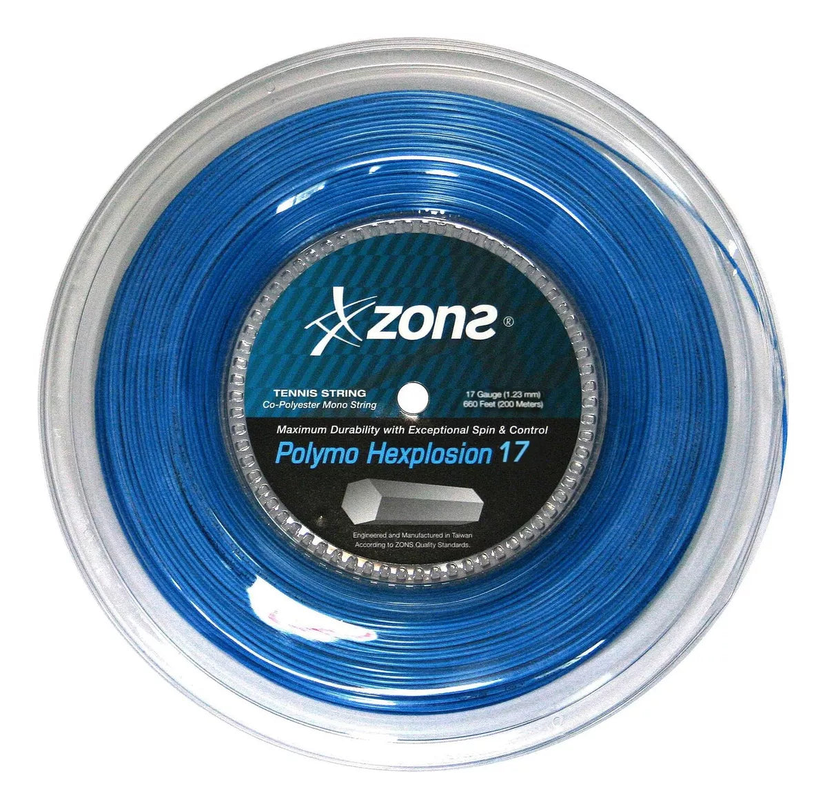 Cuerda de Tenis Zons Polymo Hexplosion Dark Blue 1.23mm 200 mts