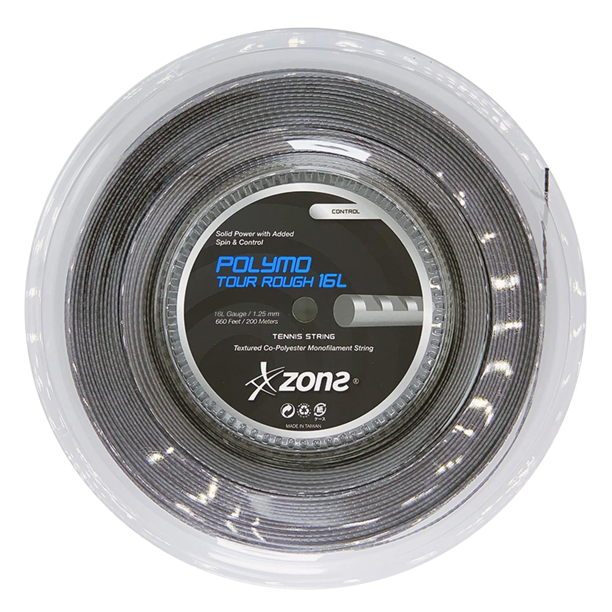 Cuerda de Tenis Zons Polymo Tour Rough Silver 1.25mm 200 mts