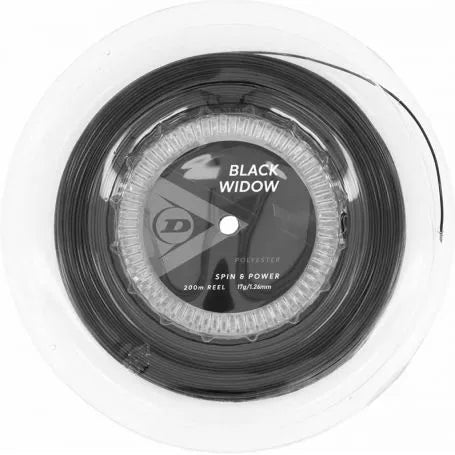 Cuerda de Tenis Dunlop Black Widow 1.26mm 200 mts