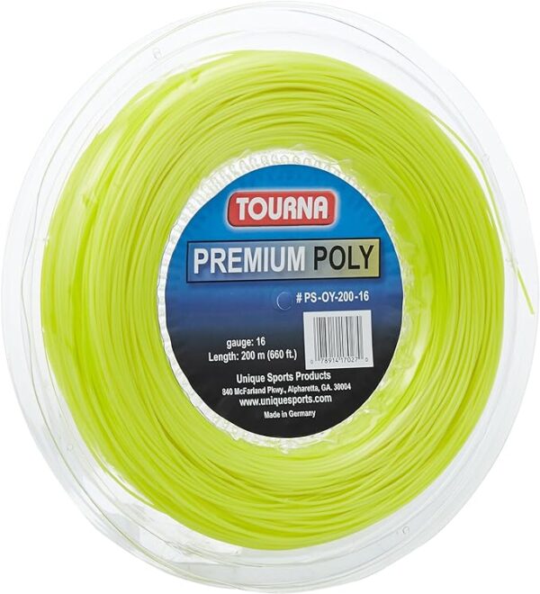 Cuerda de Tenis Tourna Premium Poly Yellow 1.25mm 200 mts