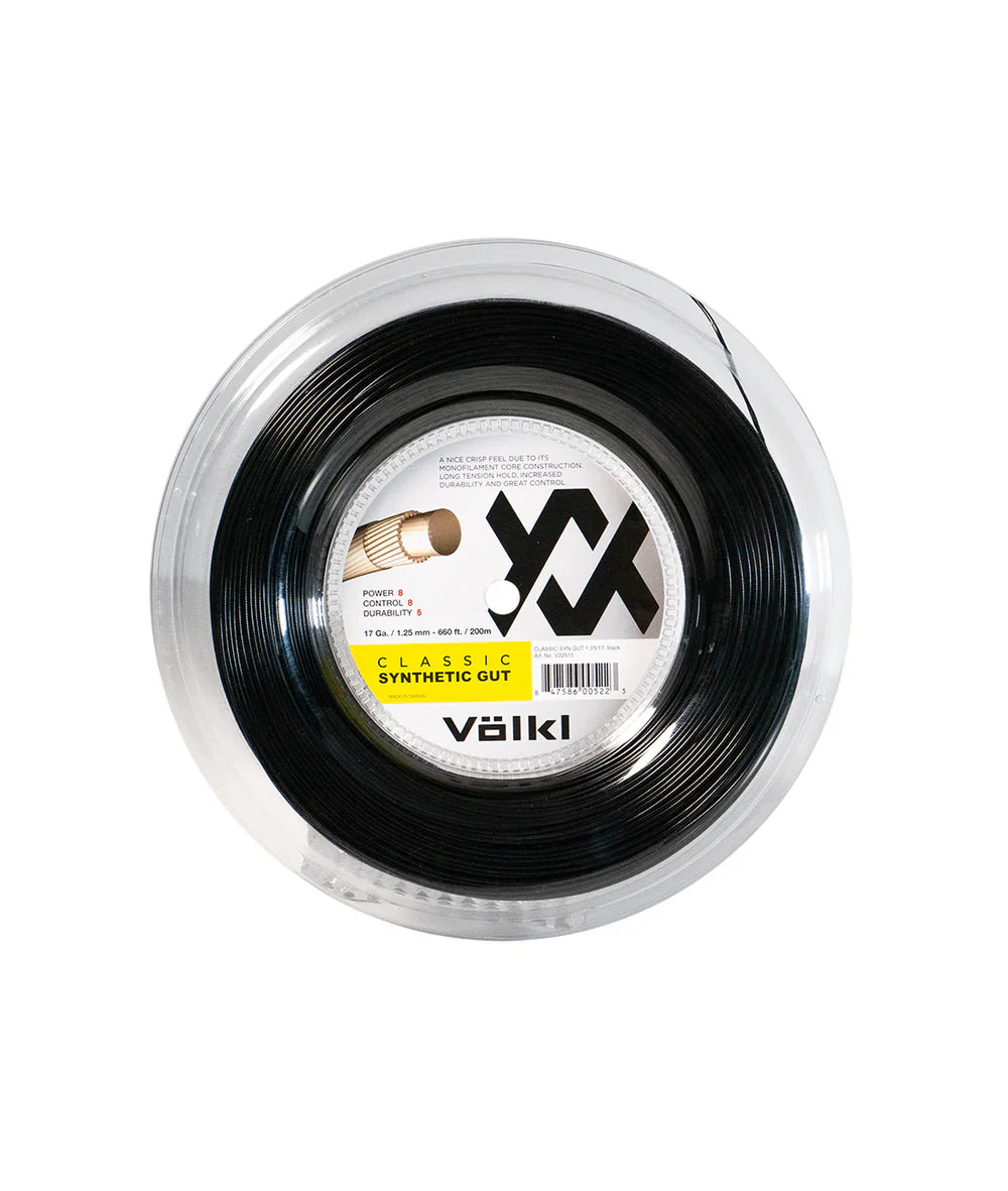 Cuerda de Tenis Volkl Classic Synthetic Gut Black 1.25mm 200 mts