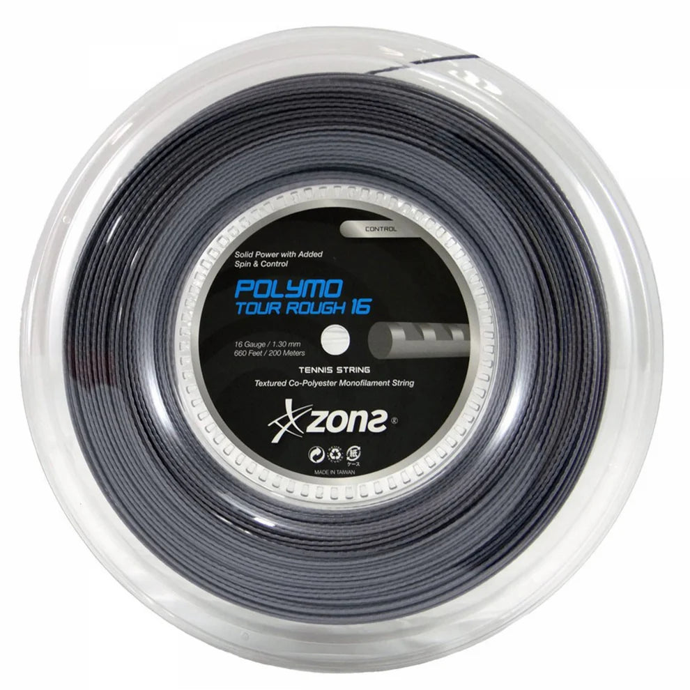 Cuerda de Tenis Zons Polymo Tour Rough Black 1.30mm 200 mts