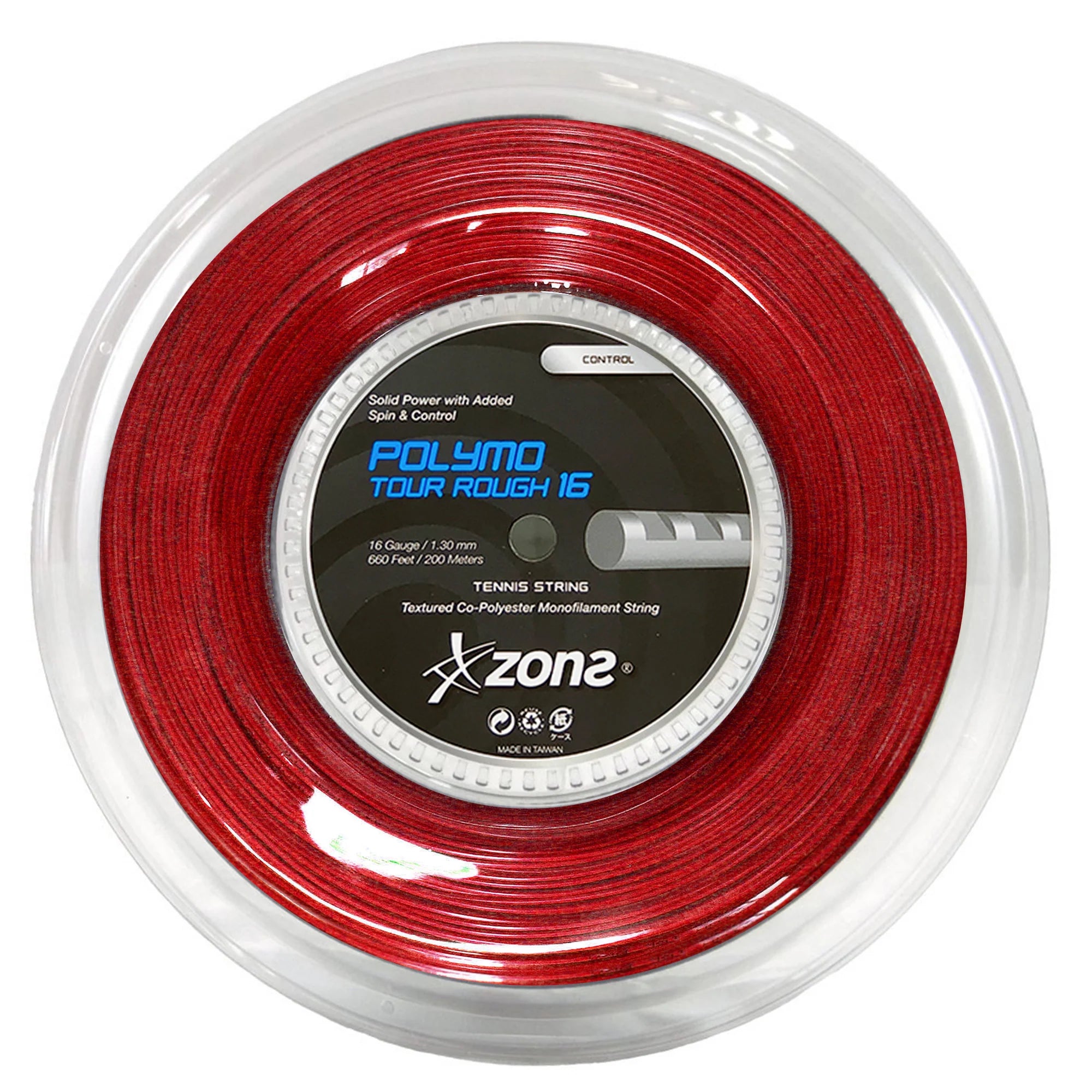 Cuerda de Tenis Zons Polymo Tour Rough Red 1.30mm 200 mts