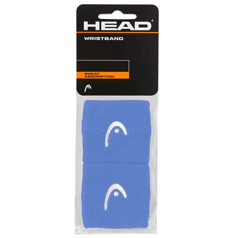 Muñequera Deportiva Head Wristband Corta Celeste x2