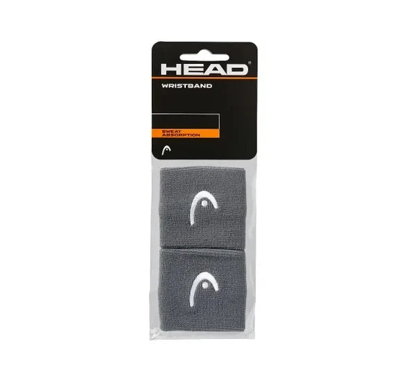 Muñequera Deportiva Head Wristband Corta Gris x2