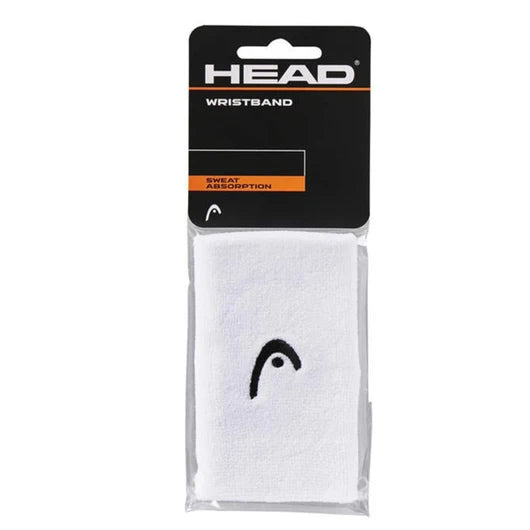 Muñequera Deportiva Head Wristband Larga Blanca x2