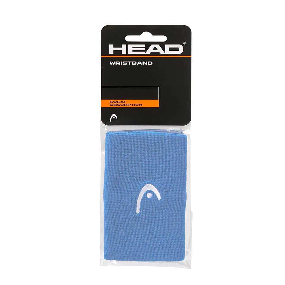 Muñequera Deportiva Head Wristband Larga Celeste x2