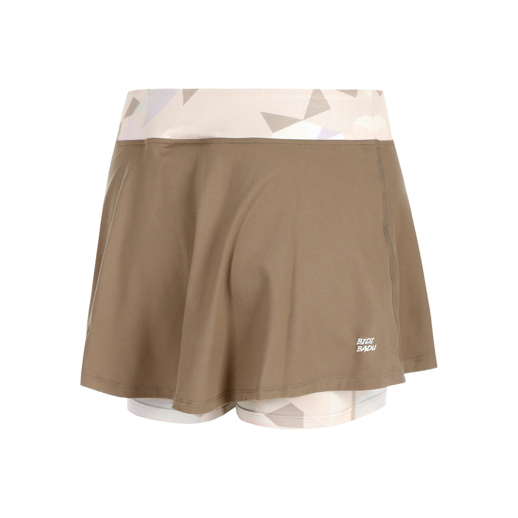 Falda Bidi Badu Paris 2025 Printed Wavy Skirt Women Brown Beige L