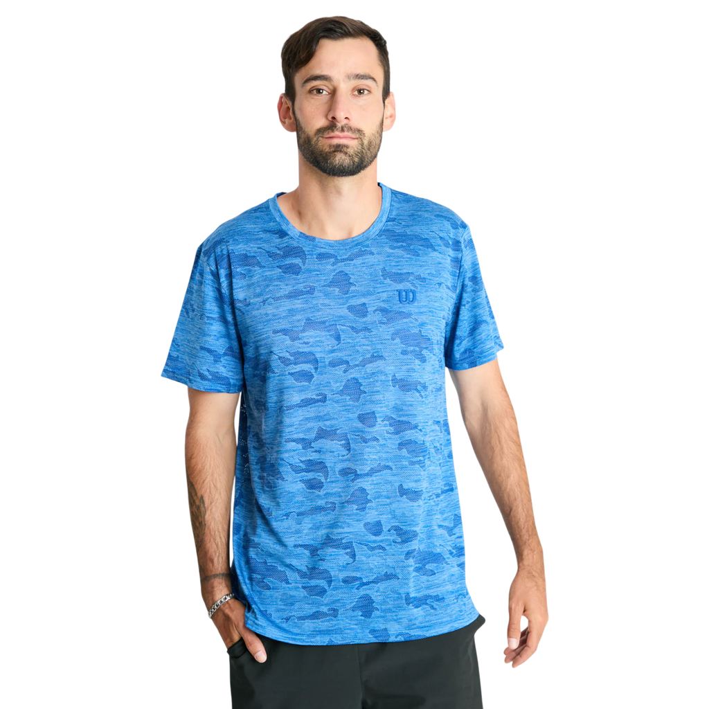 Polera Hombre Deportiva Wilson Camuflaje Azul L