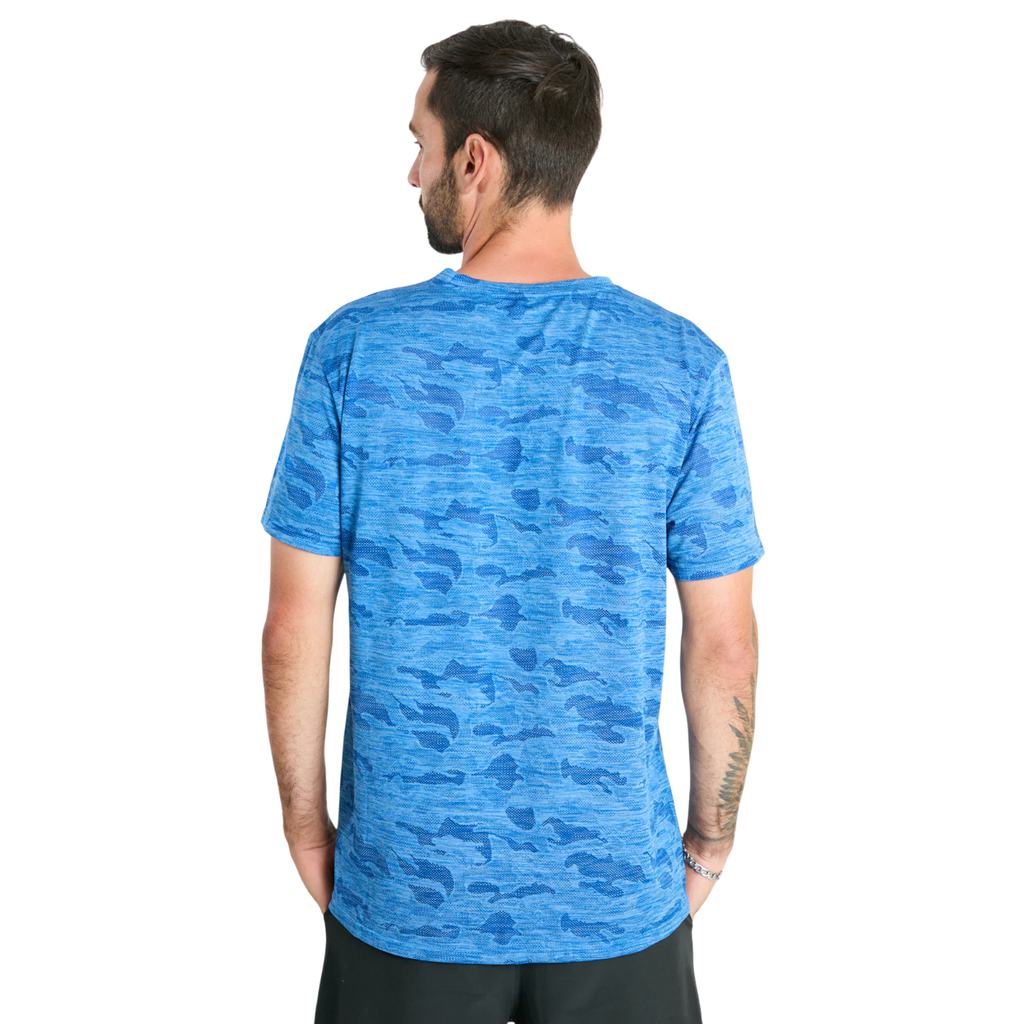 Polera Hombre Deportiva Wilson Camuflaje Azul L