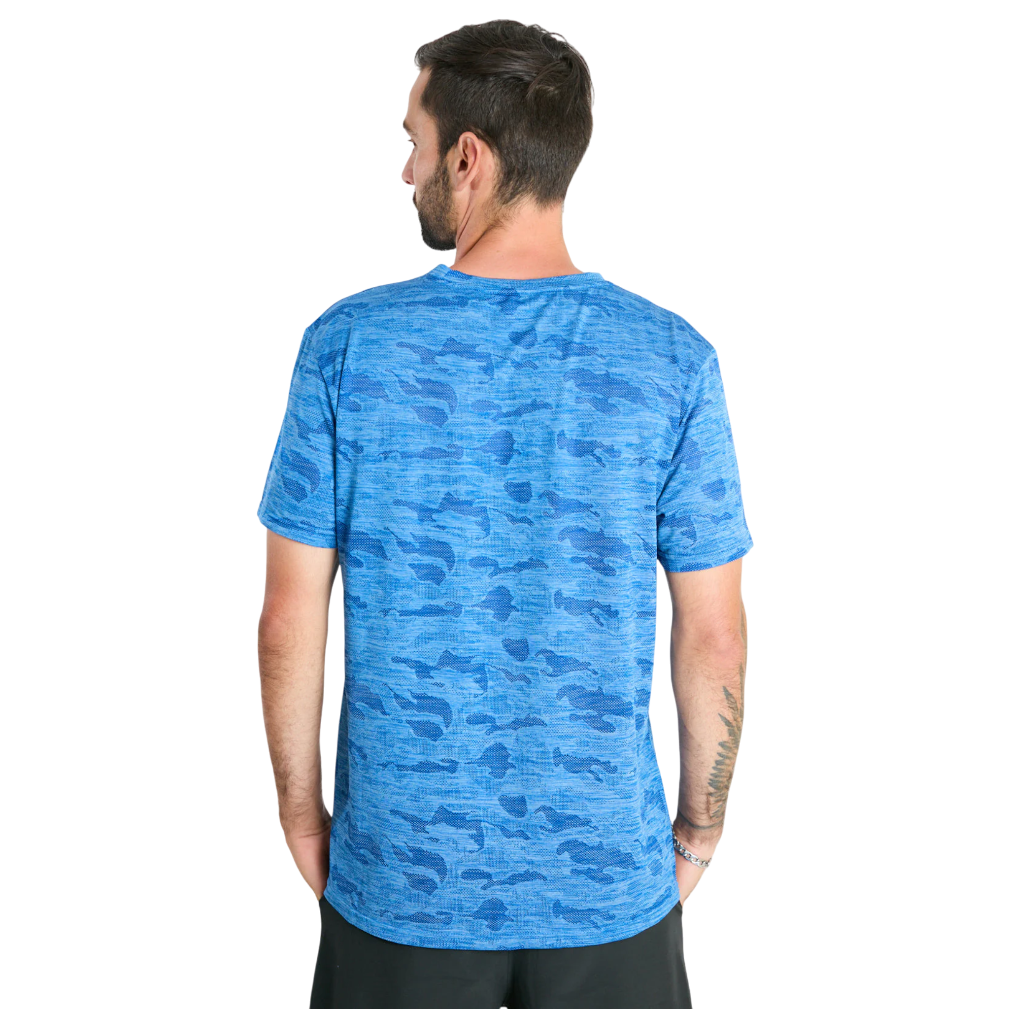 Polera Hombre Deportiva Wilson Camuflaje Azul L