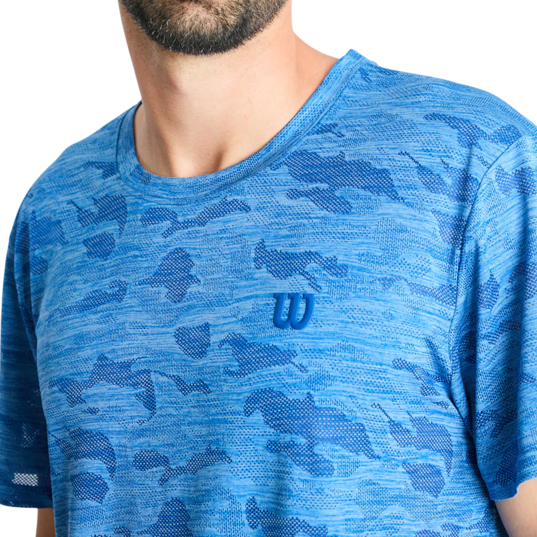 Polera Hombre Deportiva Wilson Camuflaje Azul L