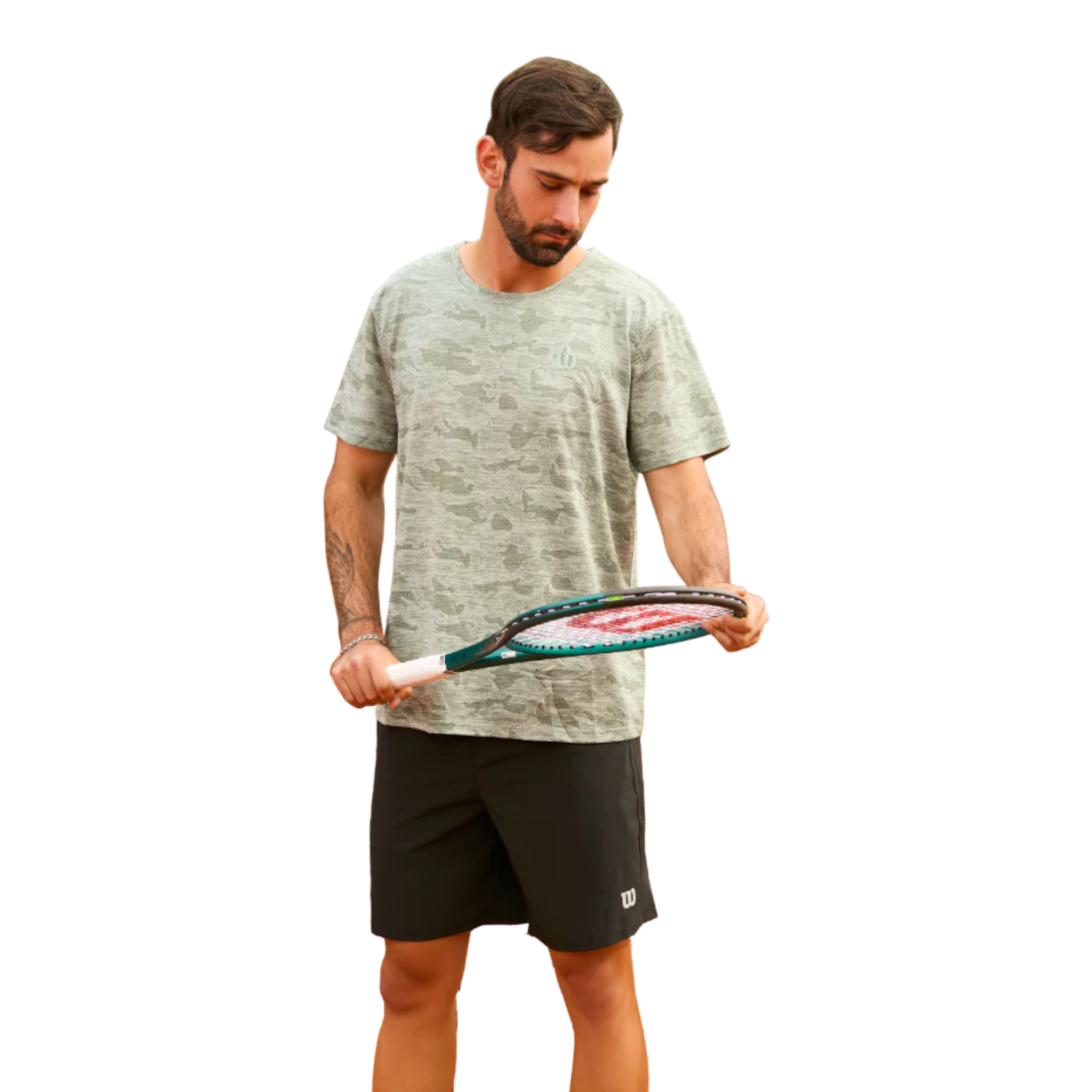 Polera Hombre Deportiva Wilson Camuflaje Verde L