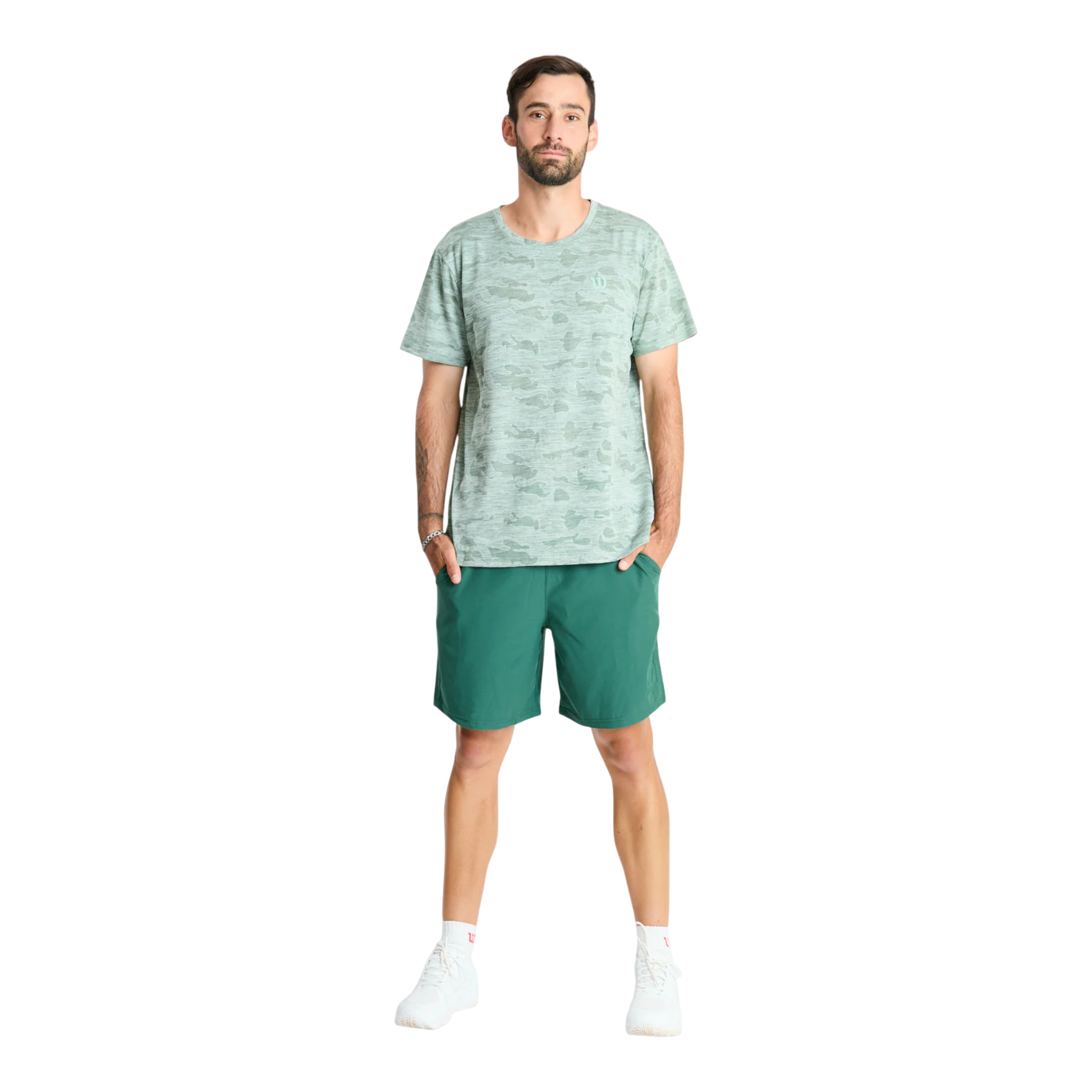 Polera Hombre Deportiva Wilson Camuflaje Verde L