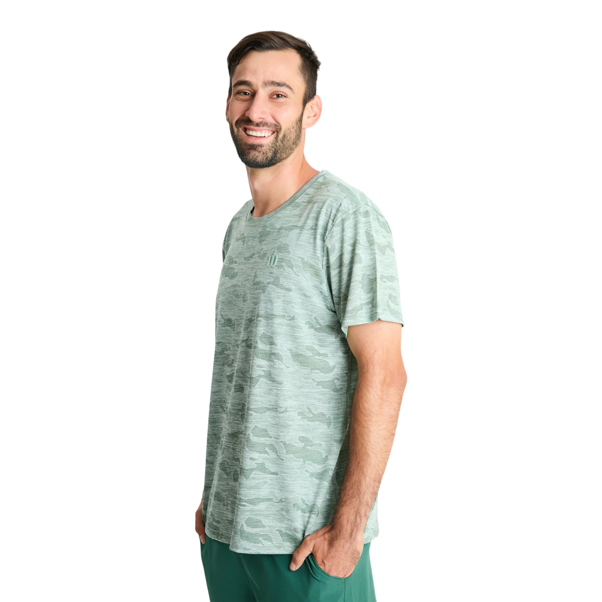 Polera Hombre Deportiva Wilson Camuflaje Verde L