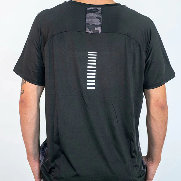 Polera Hombre Deportiva Wilson Negro Camuflaje Talla M