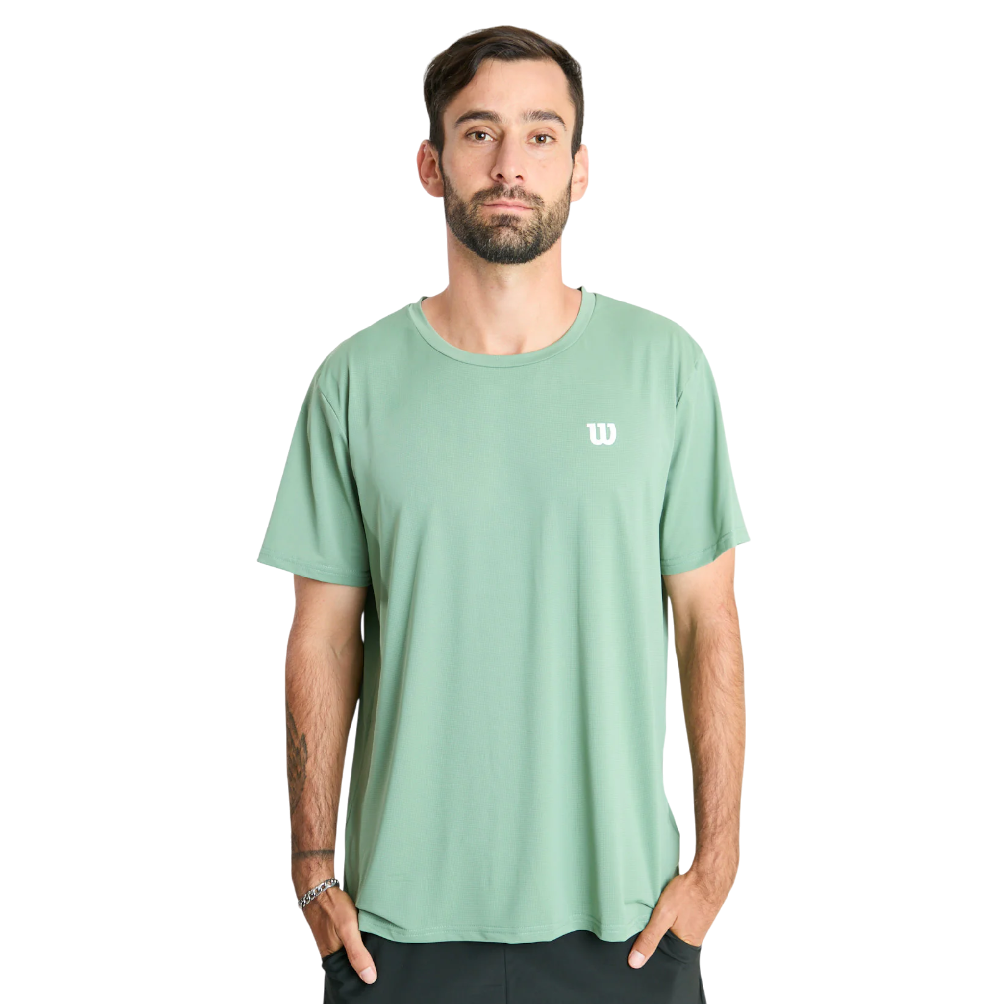 Polera Hombre Deportiva Wilson Verde L