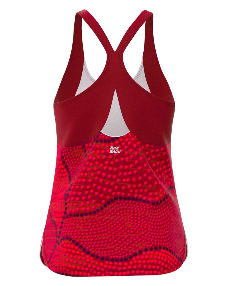 Polera Mujer Bidi Badu Protected Leafs Tank Bordeaux Talla S