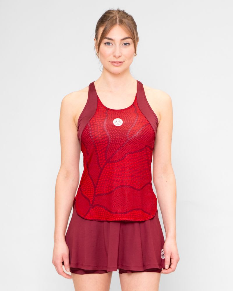 Polera Mujer Bidi Badu Protected Leafs Tank Bordeaux Talla S