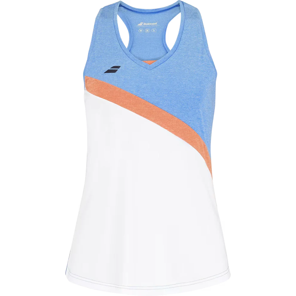 Polera Mujer Deportiva Babolat Play Tank Top White Blithe Blue M