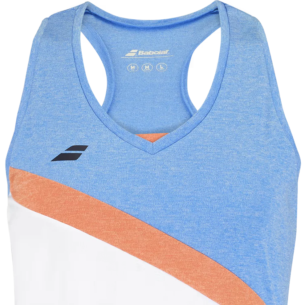 Polera Mujer Deportiva Babolat Play Tank Top White Blithe Blue M