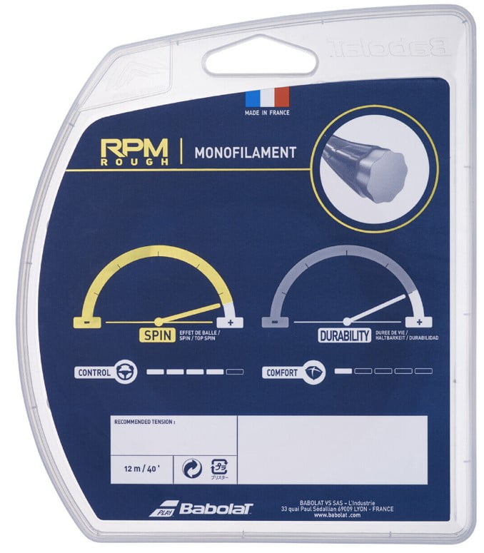 Set Cuerda de Tenis Babolat Rpm Rough Spin Max Yellow 1.25mm