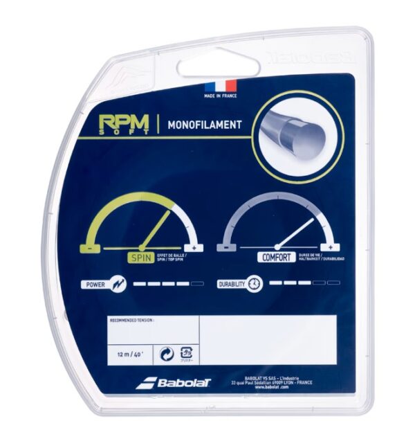 Set Cuerda de Tenis Babolat Rpm Soft Spin Confort Gris 1.25mm