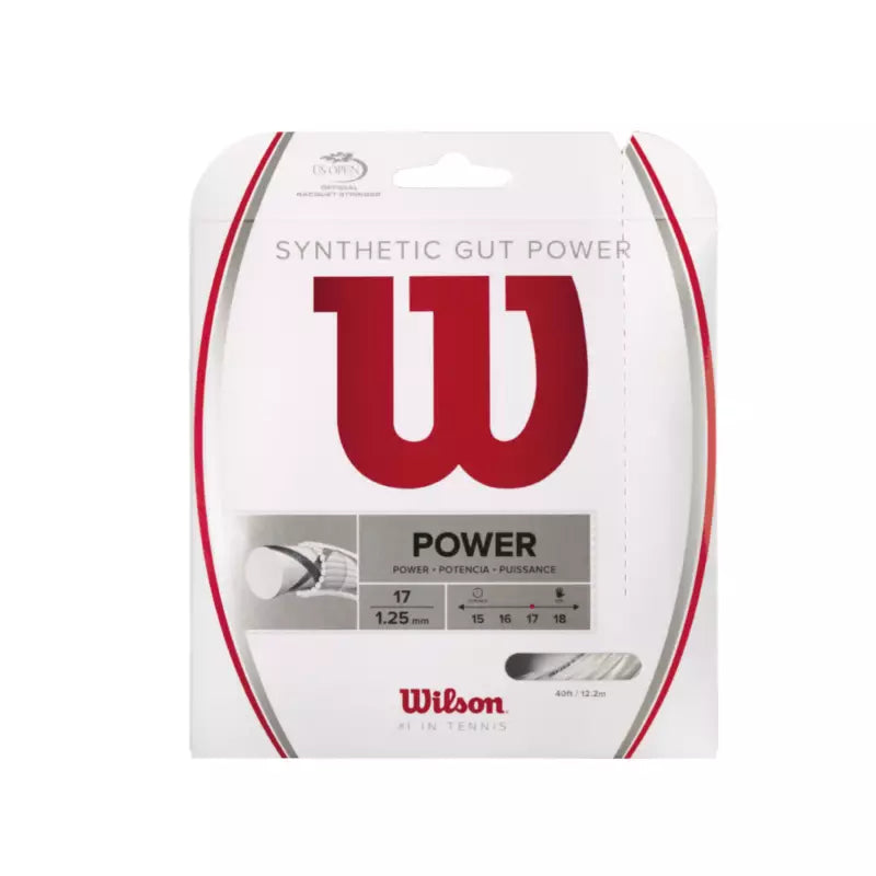 Set Cuerda de Tenis Wilson Synthetic Gut Power White 1.25mm
