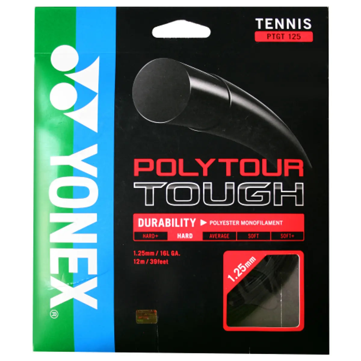 Set Cuerda de Tenis Yonex Polytour Tough Black 1.25mm