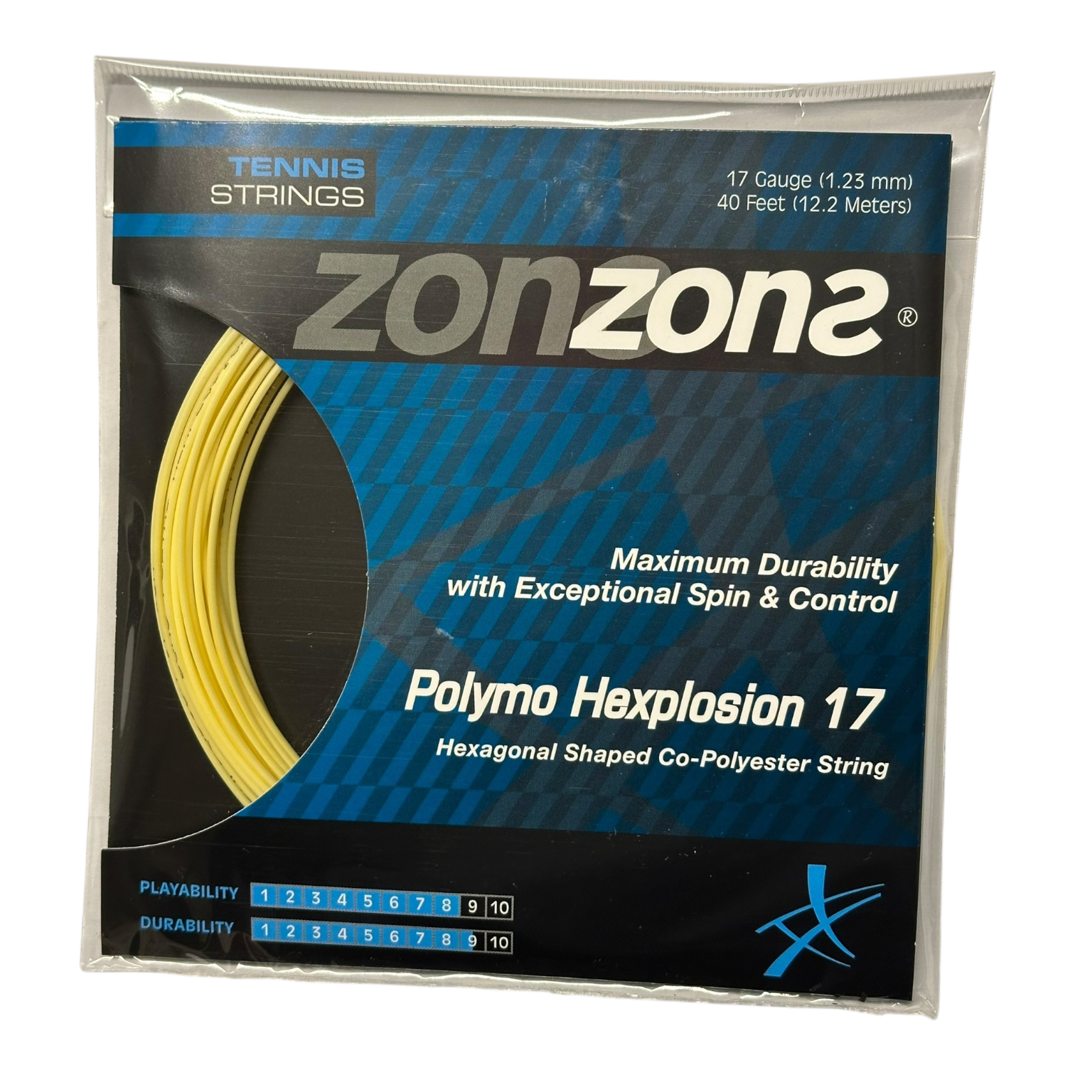 Set Cuerda de Tenis Zons Polymo Hexplosion Amber 1.23mm