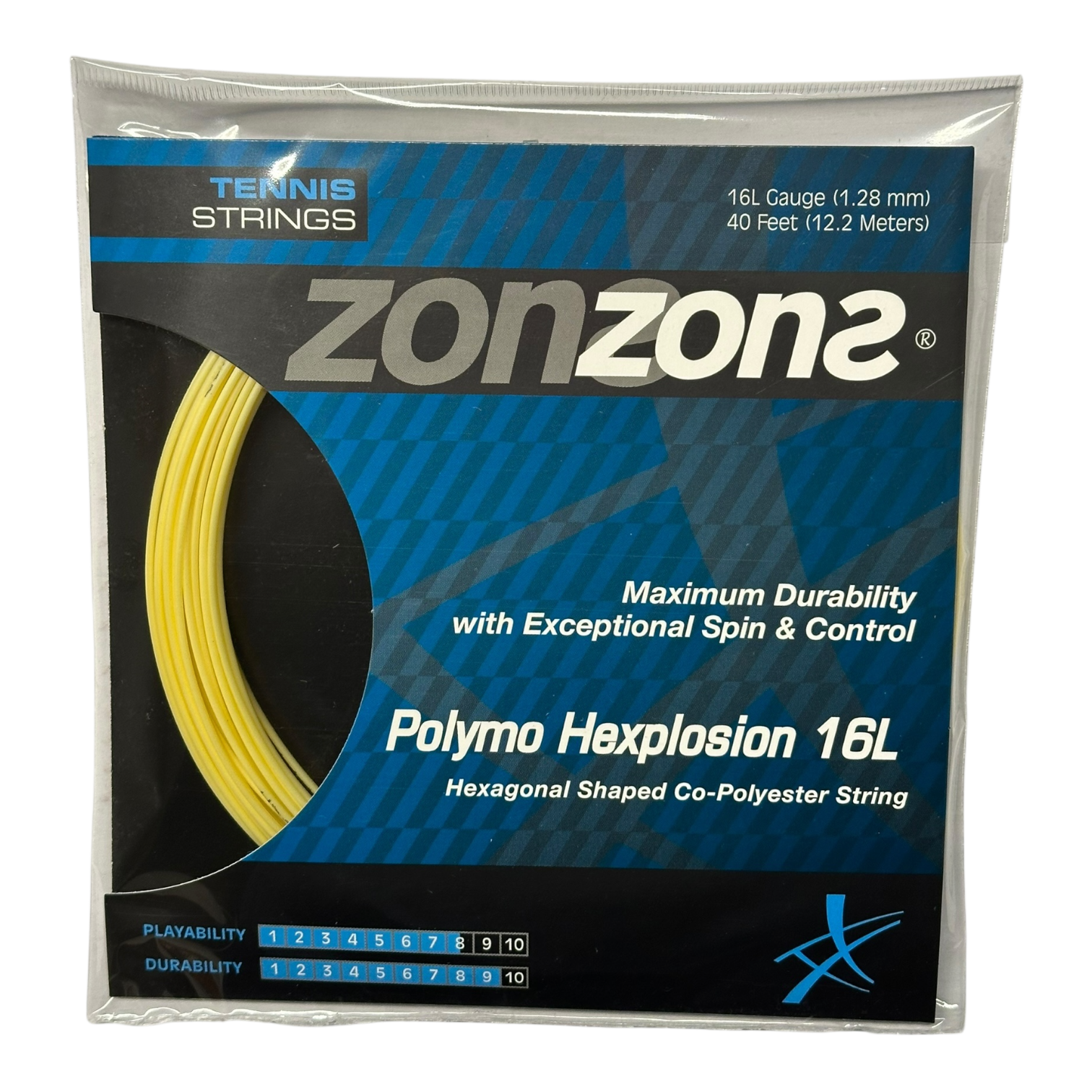 Set Cuerda de Tenis Zons Polymo Hexplosion Amber 1.28mm
