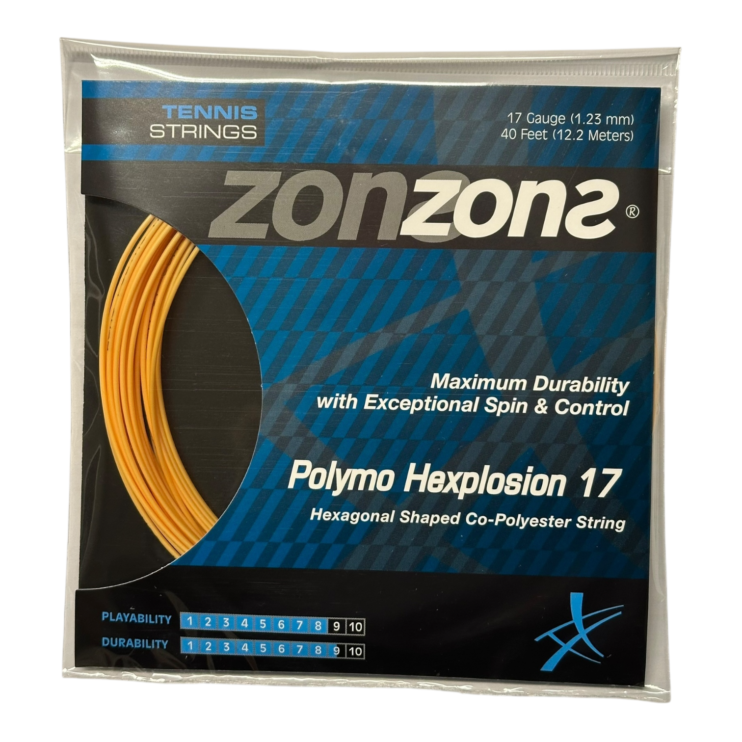 Set Cuerda de Tenis Zons Polymo Hexplosion Gold 1.23mm
