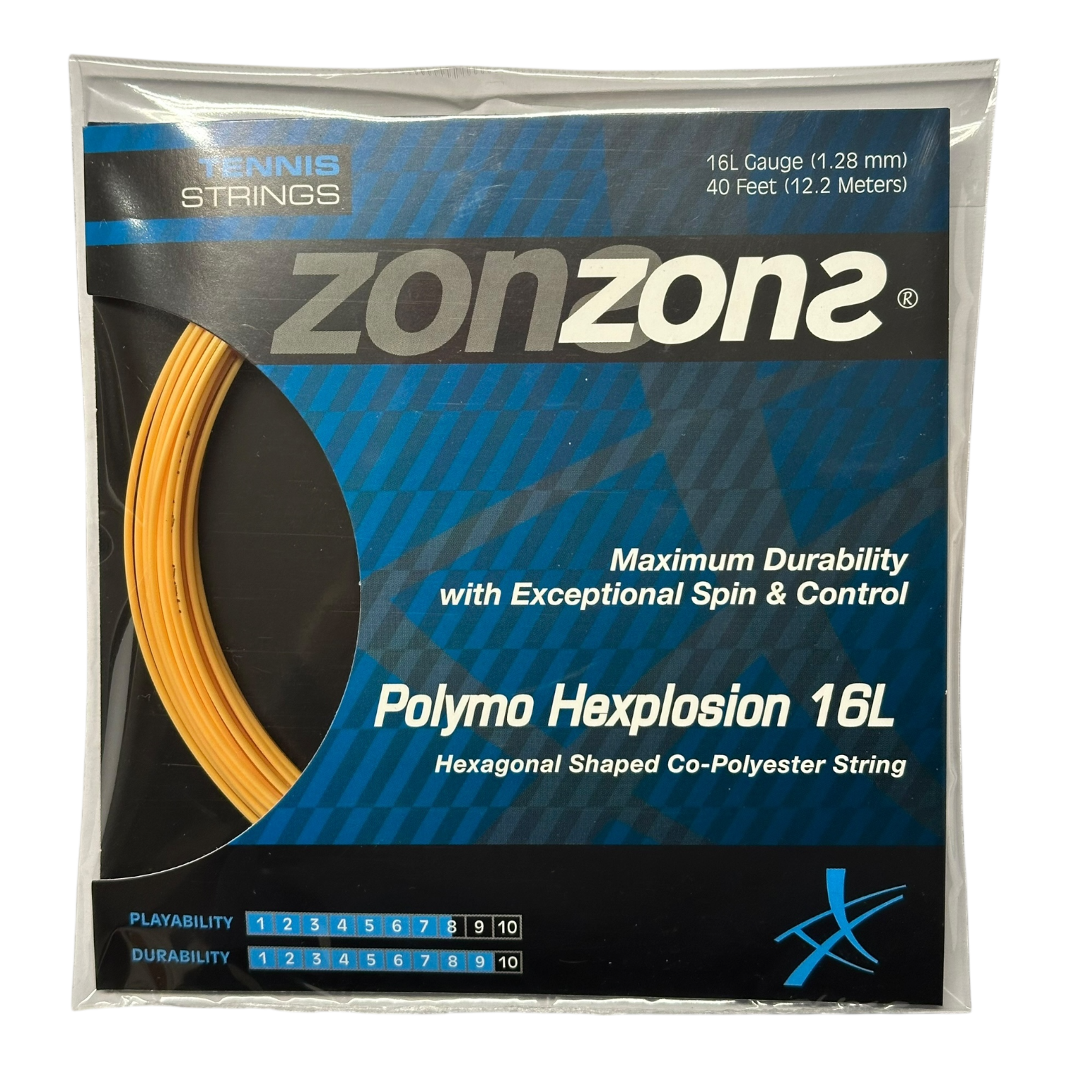 Set Cuerda de Tenis Zons Polymo Hexplosion Gold 1.28mm