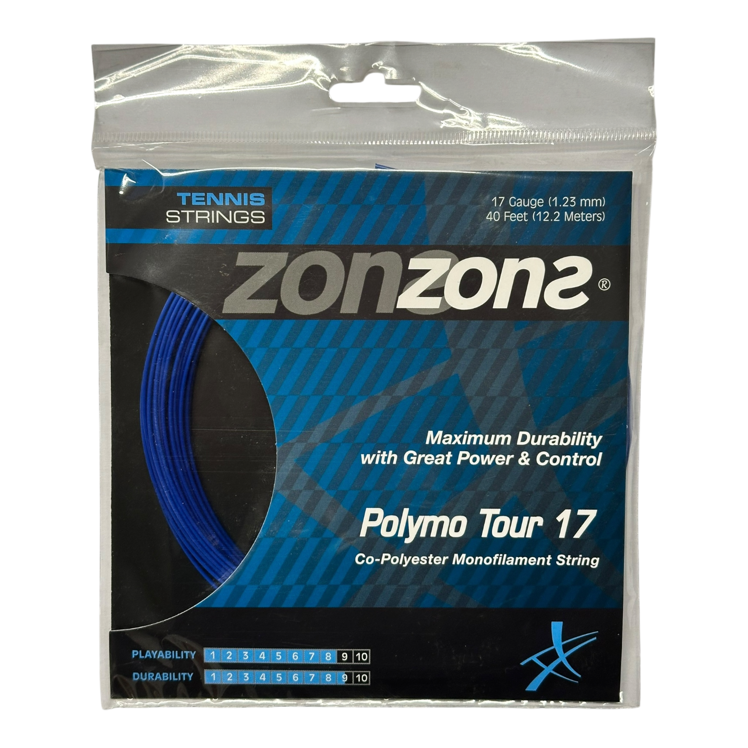 Set Cuerda de Tenis Zons Polymo Tour Dark Blue 1.23mm