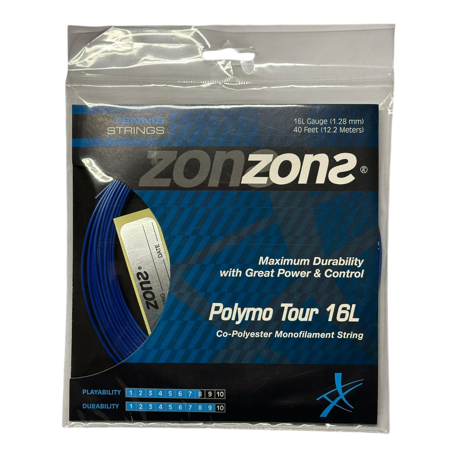 Set Cuerda de Tenis Zons Polymo Tour Dark Blue 1.28mm