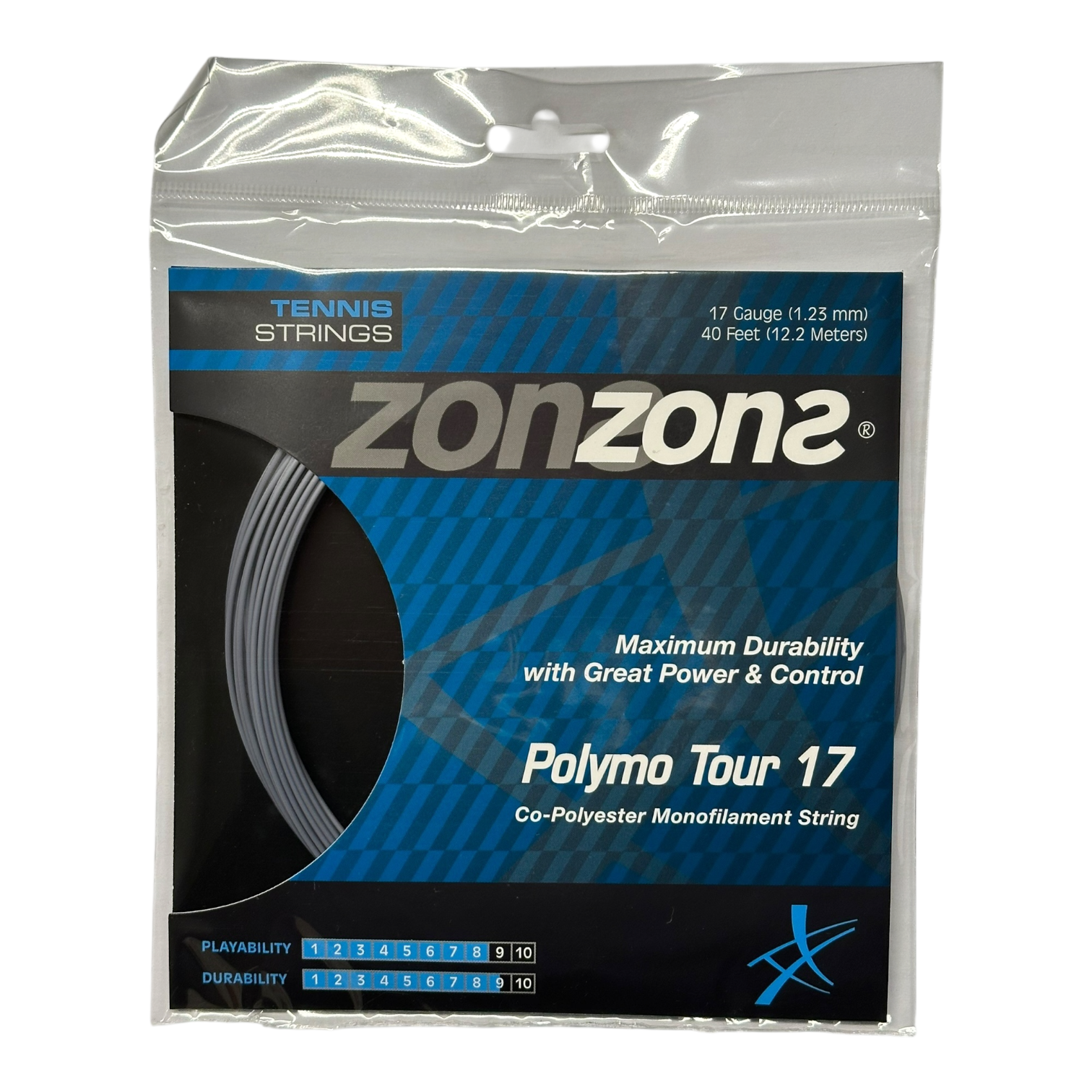 Set Cuerda de Tenis Zons Polymo Tour Silver 1.23mm