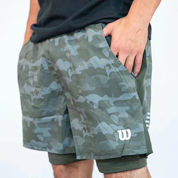 Short con Calza Hombre Deportivo Wilson Flex Verde Camuflaje Talla M