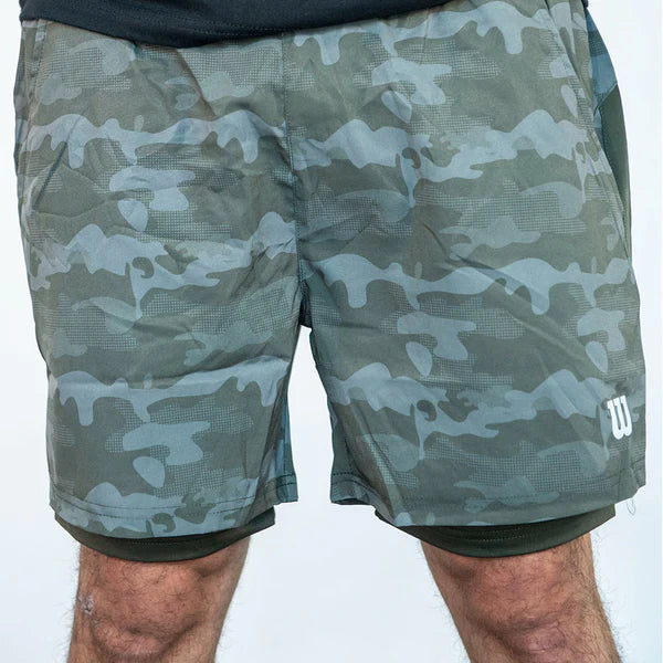 Short con Calza Hombre Deportivo Wilson Flex Verde Camuflaje Talla M