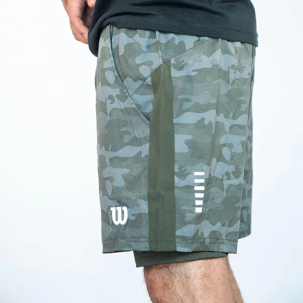 Short con Calza Hombre Deportivo Wilson Flex Verde Camuflaje Talla M