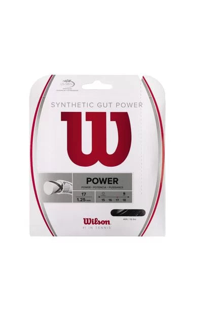 Set Cuerda de Tenis Wilson Synthetic Gut Power Black 1.25mm