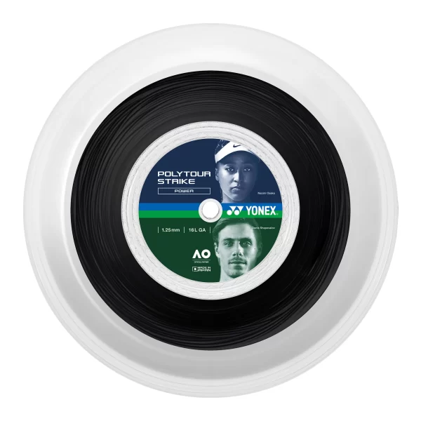 Cuerda de Tenis Yonex Polytour Strike Black 1.25 200 metros